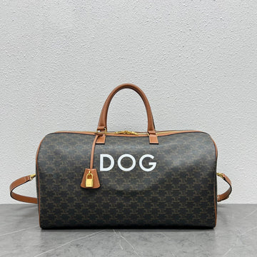 Top Quality Large Voyage Bag In Triomphe Canvas With Dog Print Tan For Women 20in/50cm 