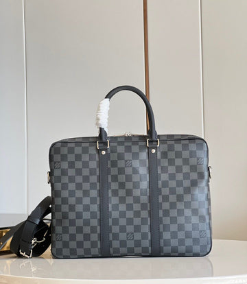 Top Quality Porte Documents Voyage PM Damier Graphite Canvas For Men, Bags, Shoulder And Crossbody Bags 13.8in/35cm Top Quality N41478