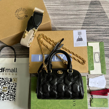 gg Matelasse Top Handle Bag Black For Women, Women’s Bags 7.5in/19cm gg â702251 UM8HG 1046