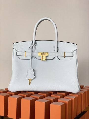 Top Quality Birkin Nata Swift White For Women Gold Toned Hardware 11.8in/30cm