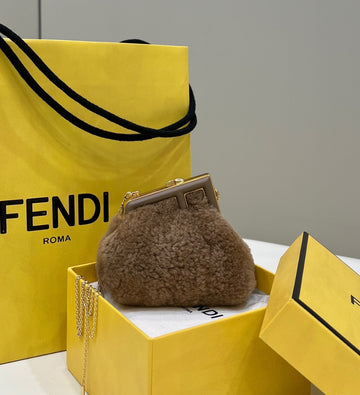 Top QualityTop Quality Top QualityTop Qualityrst Mini Brown Mink Bag For Woman 11.5cm/4in