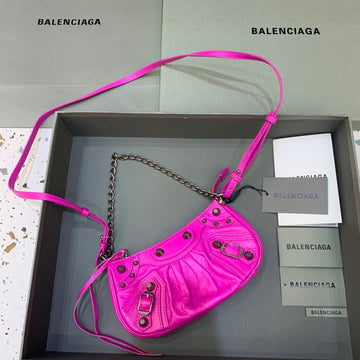 Top Quality Le Cagole Mini Bag With Chain In Dark Pink, For Women,  Bags 8.2in/21cm
