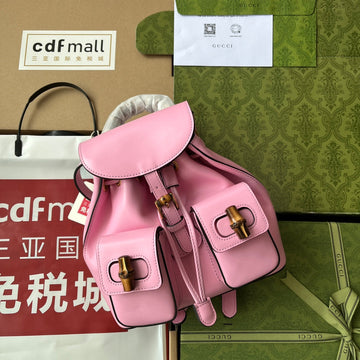 gg Bamboo Small Backpack Pink For Women, Women’s Bags 8in/22cm gg ââ702101 UZY0T 5814
