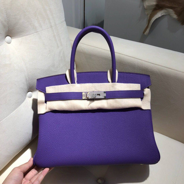 Top Quality Birkin Purple For Women SiTop Qualityer Toned Hardware 9.8in/25cm