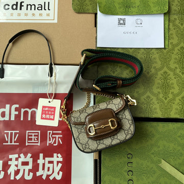 gg Horsebit 1955 Strap Wallet Brown For Women, Women’s Bags 4.7in/12cm gg â699760 HUHHG 8565
