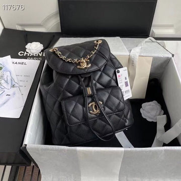 CHL Duma Backpack Gold Toned Hardware Black For Women Bags, Shoulder Bags 9.4in/24cm AS1371