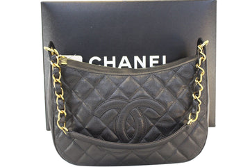 Chanel Shoulder Bag - CHANEL Sac Divers Caviar Leather Large Handbag