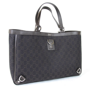 New Gucci 293580 Brown Denim D Ring Abbey Tote Bag Handbag