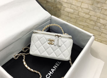 CHLSmall Vanity Case White For Women, Women’s Bags 5.9in/15cm