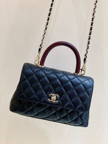 CHLMeTop Qualityum Top Qualityap Bag With Top Handle Navy Blue For Women, Womens Handbags, Shoulder And Crossbody Bags 9in/23cm A92990