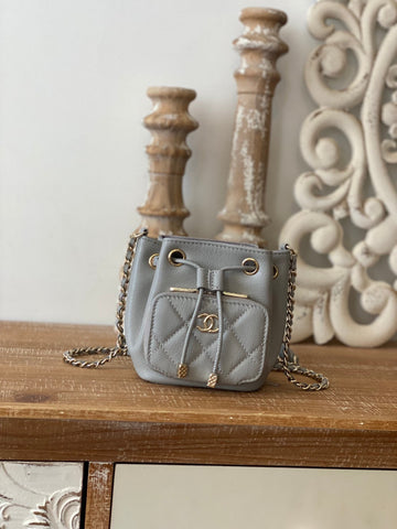 CHLMini Bucket Bag With Strap Gray For Women, Women’s Bags 4.9in/12.5cm