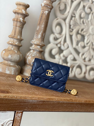 CHL Clutch With Chain Blue For Women, Women’s Bags 4.8in/12.3cm
