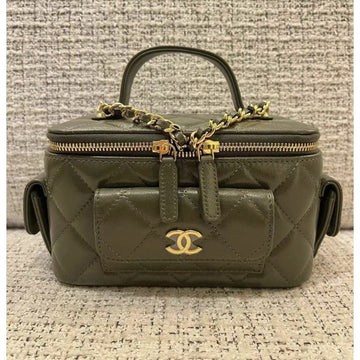 CHLVanity Bag With Strap Dark Green For Women, Women’s Bags 6in/17cm