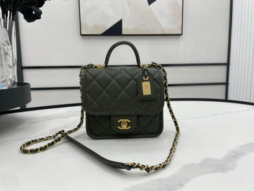 CHL 22K Flap Bag Dark Green For Women, Women’s Bags 8.1in/20.5cm